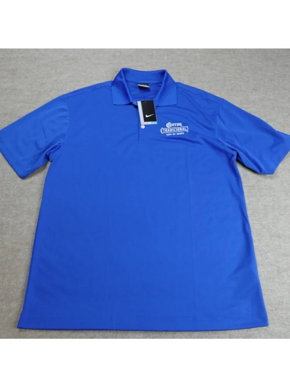 Nike Polo Shirt Mens Large Blue Dri Fit Cuervo Tradicional 100% De Agave NEW